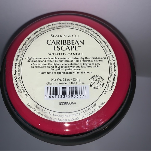 Caribbean Escape 🌸🌴 XL Jar Candle Slatkin BBW - Picture 5 of 12